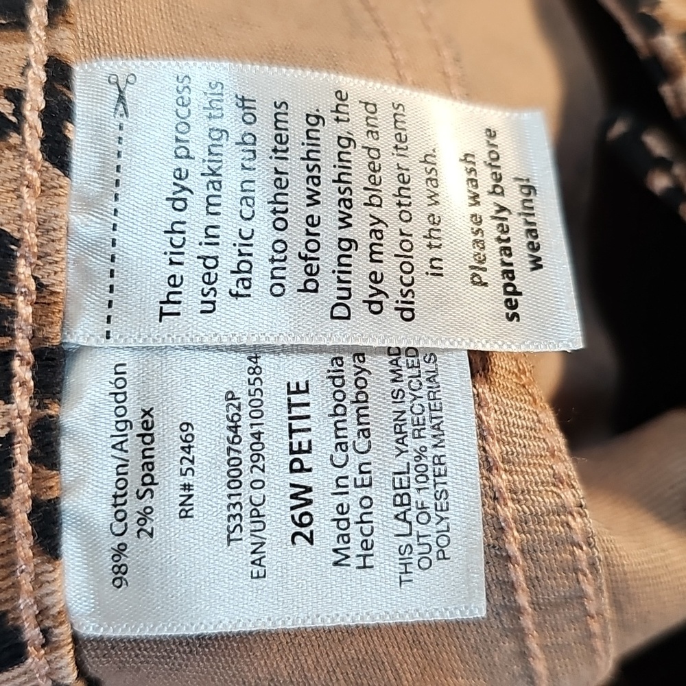 Nwt Terra & Sky 26W Leopard Straight Leg - Picture 3 of 10